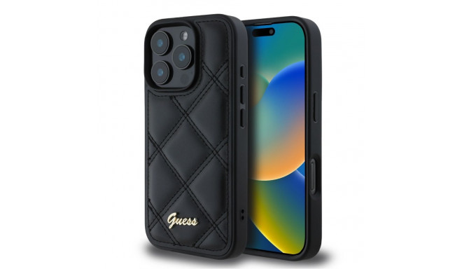 Guess - Guess PU Leather Quilted Case for iPhone 16 Pro Max Black