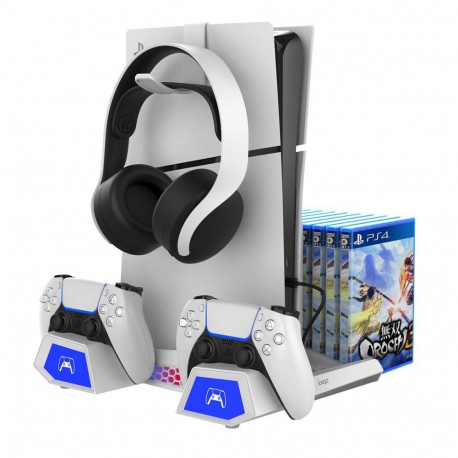 - iPega P5S023 Multifunctional Charging RGB Stand with Cooling for PS5/PS5 Slim White