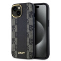 DKNY Apple DKNY PU Leather Checkered Pattern Magsafe Case for iPhone 15 Black