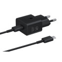 Samsung - EP-T2510XBE Samsung USB-C 25W Travel Charger + USB-C Data Cable Black