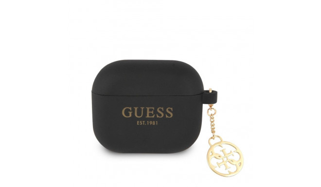 Guess - Guess 4G Charm Silicone Case for AirPods 3 Black