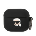 Karl Lagerfeld - Karl Lagerfeld 3D Logo NFT Karl Head Silicone Case for AirPods 3 Black