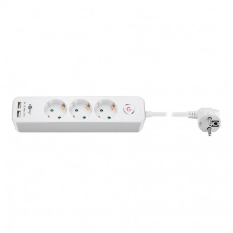 Goobay 41264 3-Way Power Strip with Switch and USB | Sockets quantity 3