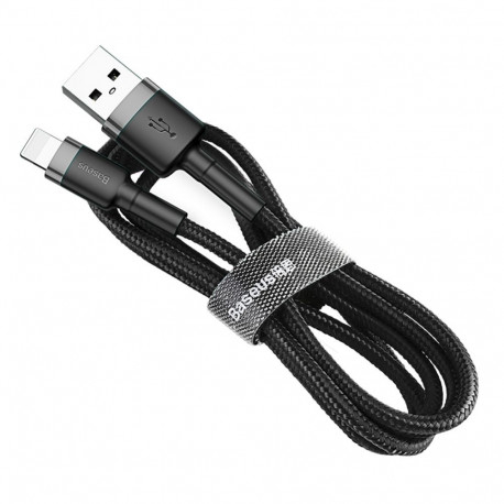 Baseus Baseus Cafule USB-A / Lightning 2.4A QC 3.0 cable 1 m - black-gray