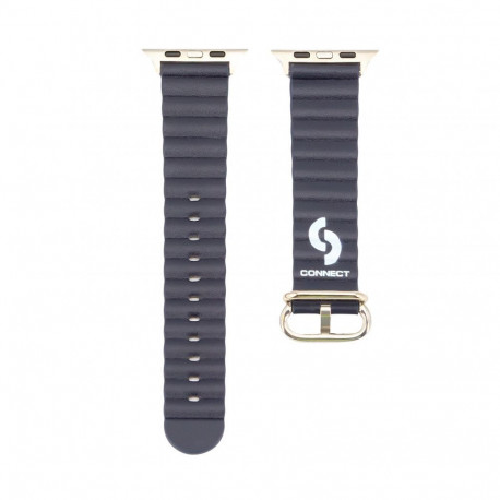 Connect Watch 38/40/41mm Marine leather Watch Strap Navy Blue