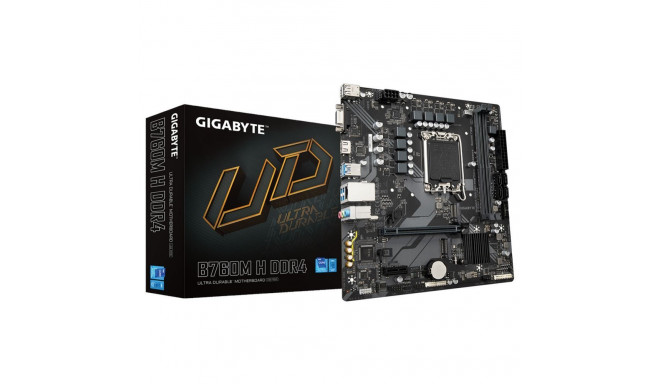 Gigabyte B760M H DDR4 1.0 M/B Processor family Intel, Processor socket LGA1700, DDR4 DIMM, Memory sl