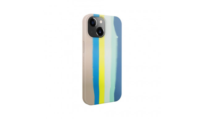 Evelatus Apple iPhone 15 Silicone case Multi-Colored Blue Pink