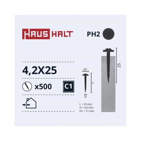SELF SCREW 4,2X25 MET/MET+PHOSPH (500)