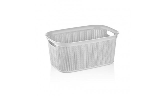 LAUNDRY BASKET 38L KNIT M-080 ICE GRAY