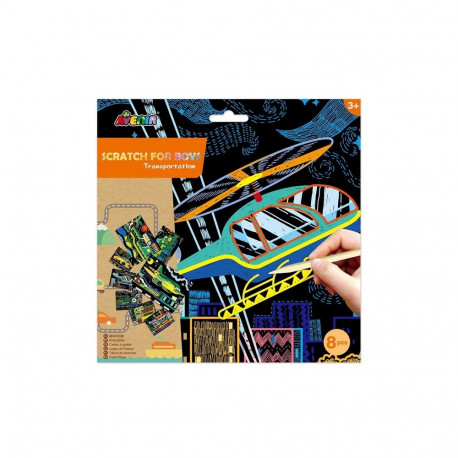 TOY AVENIR SCRATCH SET BOYS TRANSPORT