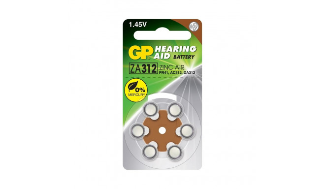 tsink-õhk patareid ZA312 1.45V 6 tk