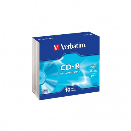 VERBATIM CD-R 700MB 52X EXTRA PROT. SLIM CASE*10 43415