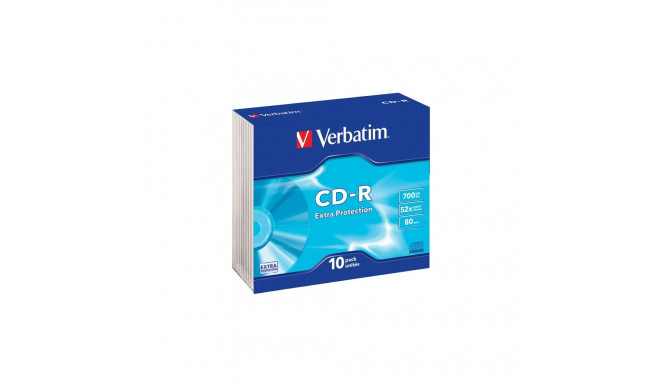VERBATIM CD-R 700MB 52X EXTRA PROT. SLIM CASE*10 43415