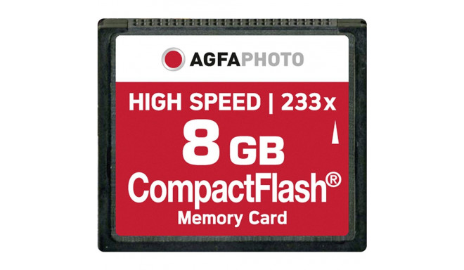 AgfaPhoto Compact Flash 8GB suure kiirusega 233x MLC