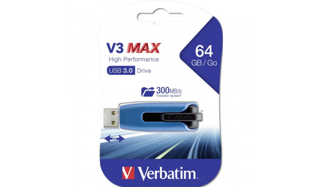 Verbatim Store n Go V3 MAX 64GB USB 3.0 lugemiskiirus kuni 300MB/s 49807