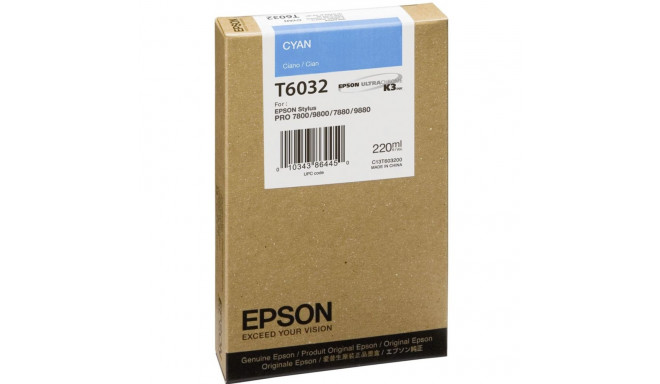 Epson tindikassett tsüaan T 603 220 ml T 6032