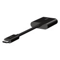 Belkin RockStar Connect USB-C audio + laadija adapter must