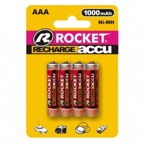 Rocket rechargeable HR03 1000mAh Blister Pack 4pcs.