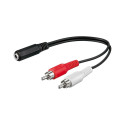 PremiumCord Cable Jack 3.5mm-2xCINCH F/M 20cm