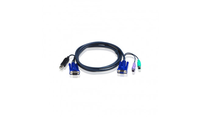ATEN KVM cable CS-82A/84A/138A/88A, USB on PS/2, 3m