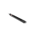 POWER DISTRIBUTION UNIT (PDU) 19" LANBERG 1U 10A 2M 5X FRENCH OUTLETS BLACK C14