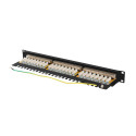 PATCH PANEL 24 PORT 1U 19" CAT.6A FTP WITH CABLE ORGANIZER SHIELDED BLACK LANBERG