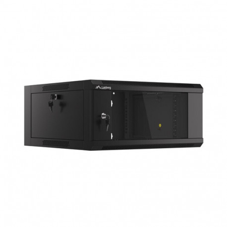 Lanberg rack-kapp 19" seinakinnitusega 4U/600 klaasuksega, must (kokkupandud)
