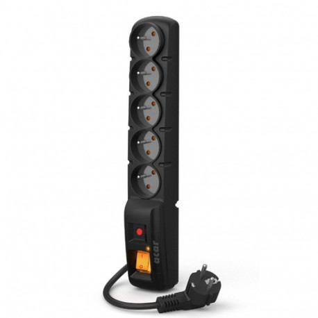 SURGE PROTECTOR ACAR F5 3M 5X FRENCH OUTLETS BLACK