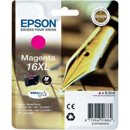 Epson tint WF2010/2510/2520/2530/2540 450lk 6,5ml NO16XL, magenta