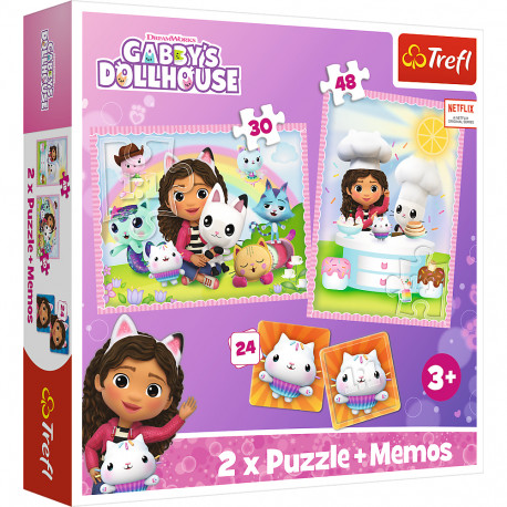 TREFL GABBY´S DOLLHOUSE Puzzle set with memo cards