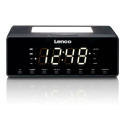Clock radio with dimmable night light and USB charging function Lenco - Black