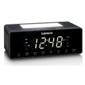 Clock radio with dimmable night light and USB charging function Lenco - Black