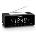 Clock radio with dimmable night light and USB charging function Lenco - Black