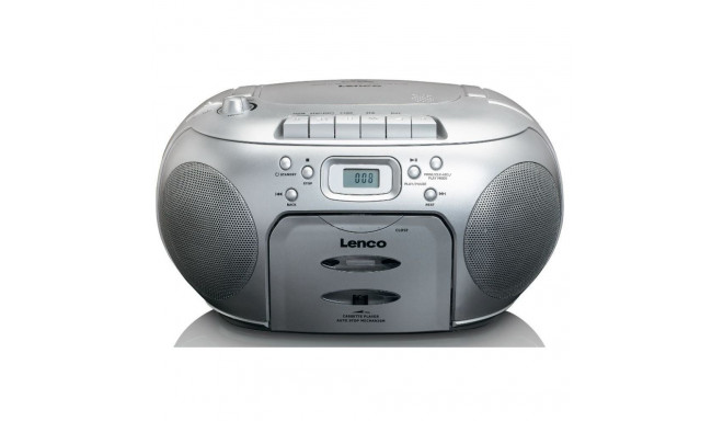 Portable FM radio CD and cassette player Lenco, silver