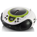 Portable FM radio CD and USB player Lenco, green