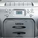 Portable FM radio CD and cassette player Lenco, silver
