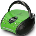 Portable stereo FM radio with CD player Lenco, green-black