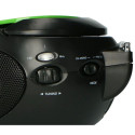 Portable stereo FM radio with CD player Lenco, green-black
