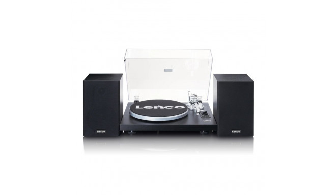 Recordplayer with built in amplifier and bluetooth plus external speakers Lenco, black