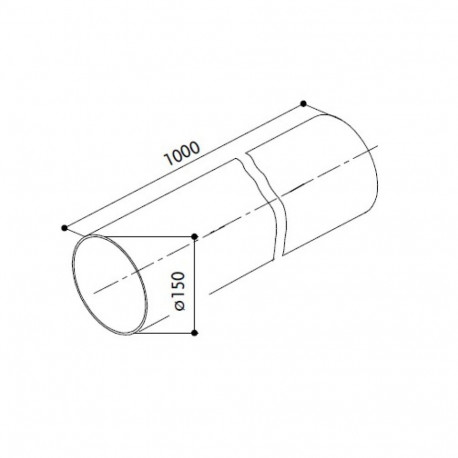 Õhupuhastaja ümmargune ühendustoru 150 mm 100 cm Faber