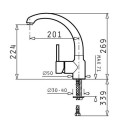 Kitchen tap Pyramis satin