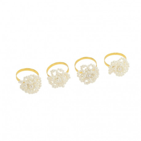 Napkin rings GLAMOR 4pcs, pearls