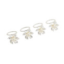 Napkin rings GLAMOR 4pcs, pearl/flower
