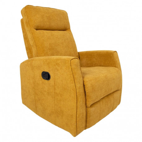 Recliner armchair EDDY with swinging and rotating manual mechanism, yellow