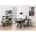 Riiul ANGUS 94x27xH172cm, must, riiulid: must saare melamiin, raam: metall