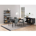 Riiul ANGUS 94x27xH172cm, must, riiulid: must saare melamiin, raam: metall