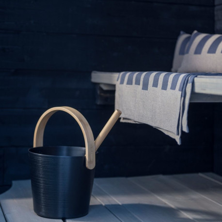 Saunaämber RENTO BLACK, 5L, alumiinium/ bambus