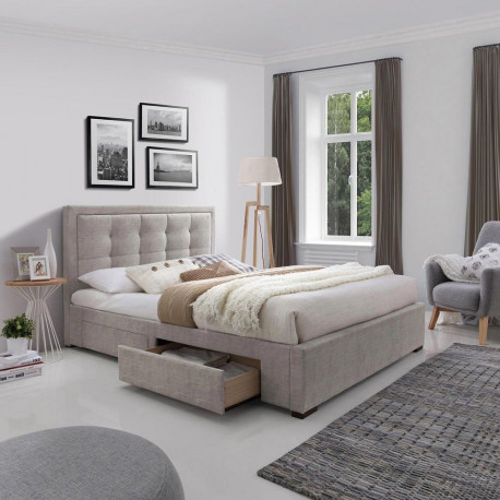 Voodi DUKE madratsiga HARMONY DUO 160x200cm, beež