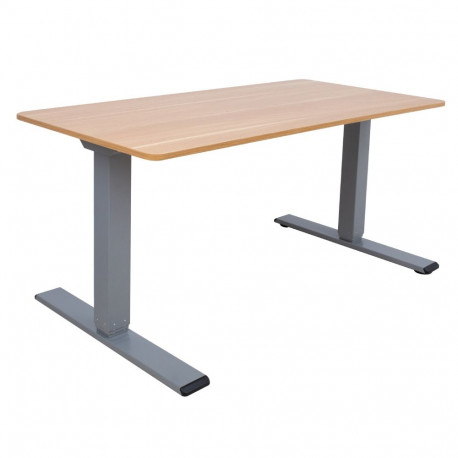 Desk ERGO OPTIMAL with 2 motor 160x80xH62-127cm, hickory/silver grey