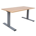 Töölaud ERGO OPTIMAL 2-mootoriga 160x80xH62-127cm, hikkoripuu/hõbehall